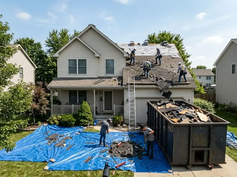roof-replacement-debris-remova-004 — frequently asked questions, Cheapest Dumpster Rentals in Lincoln, IL